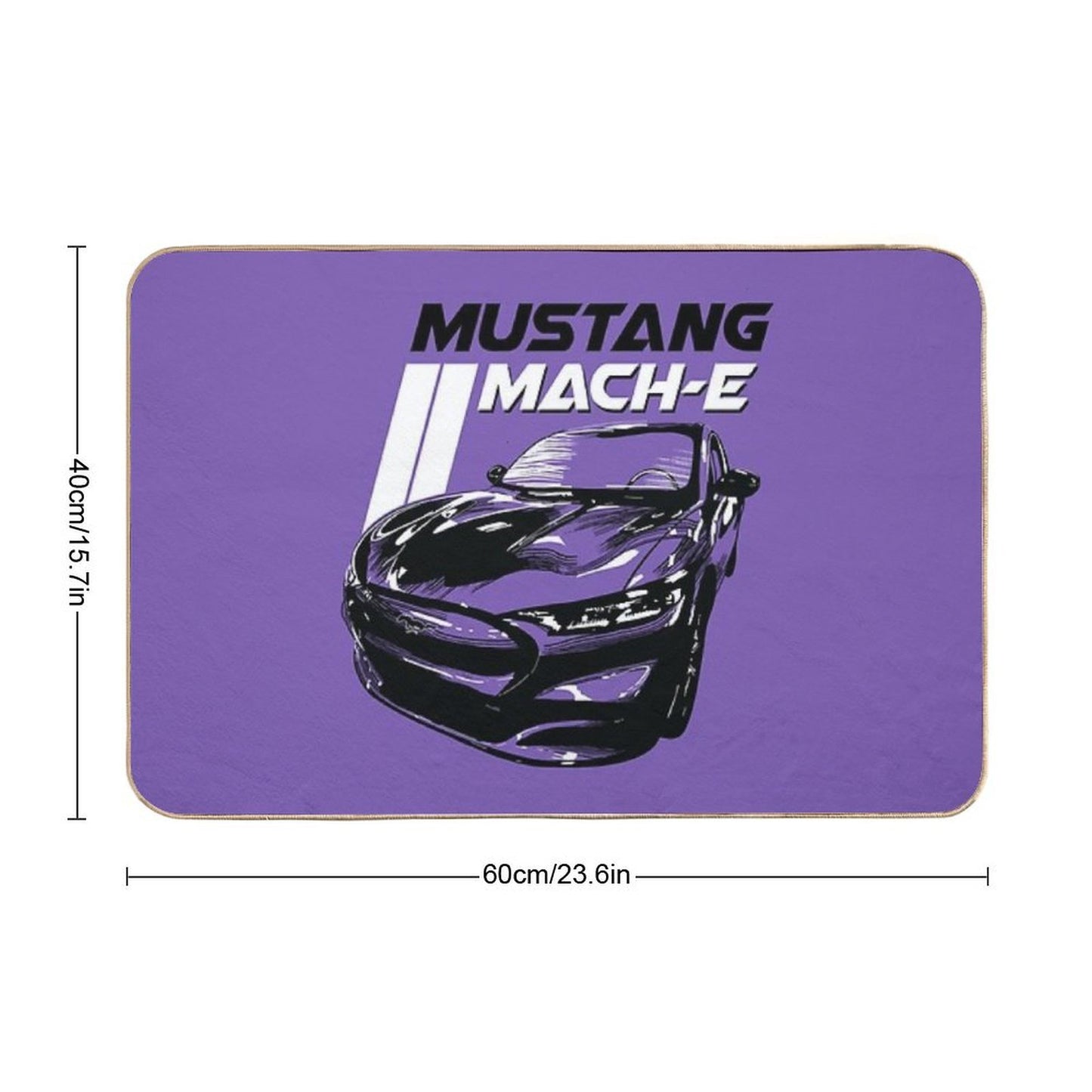 Retro Mustang Mach-E Vintage Stripes Durable Bath Mat