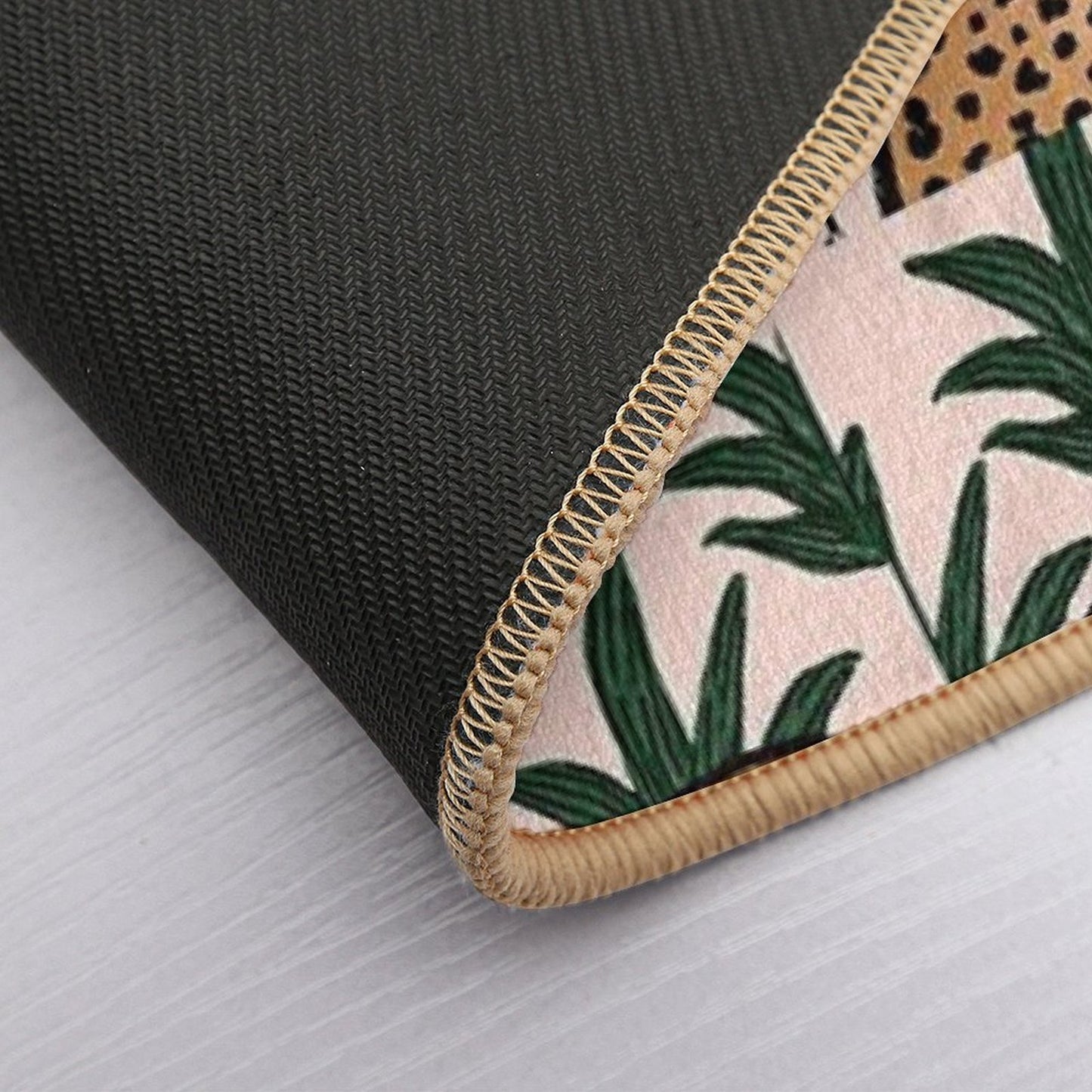 Tropical Glam Cat Easy To Clean Bath Mat