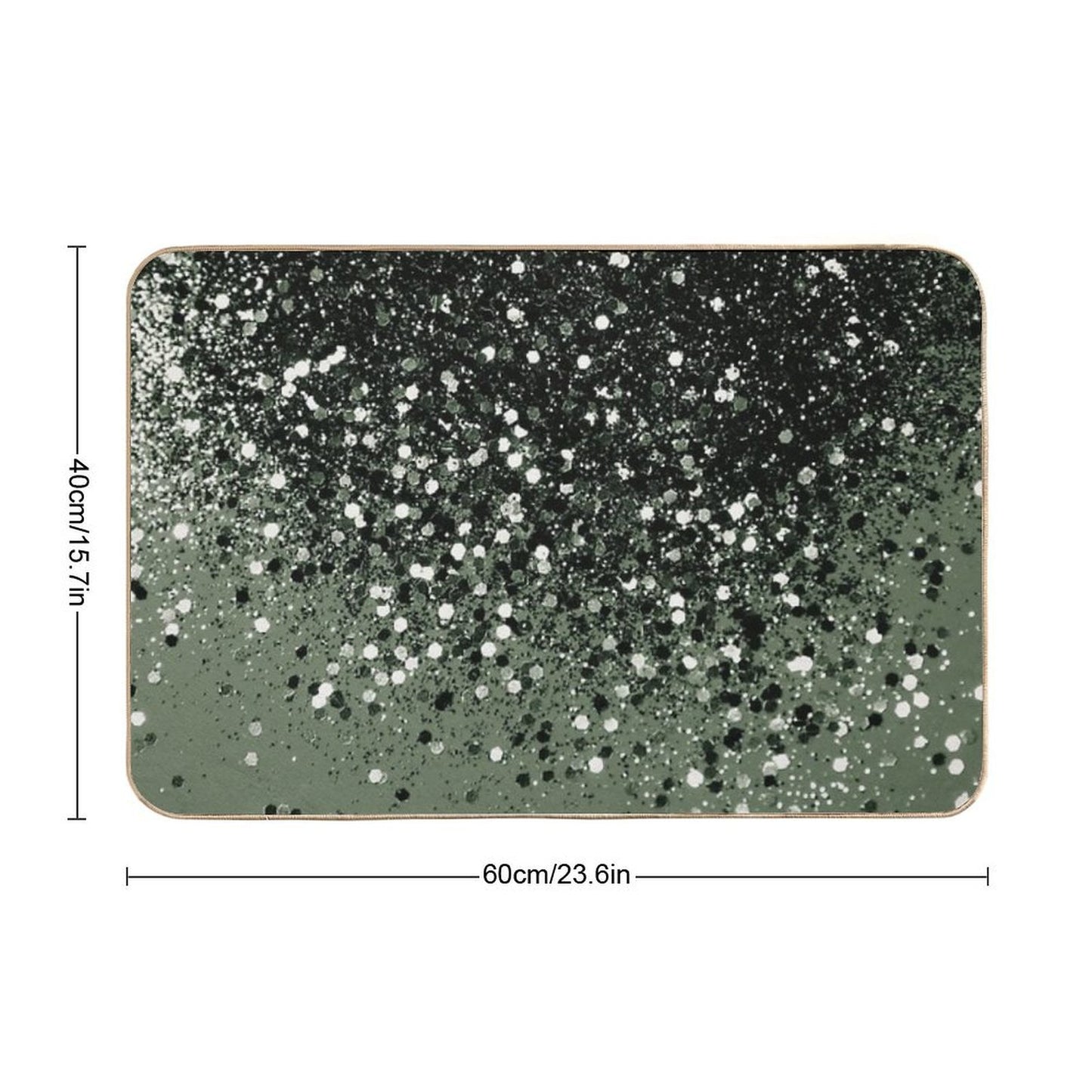 Cactus Green Black Glam #1 (Photo of Glitter Only - Not Reflective) Toxin-Free Bath Mat