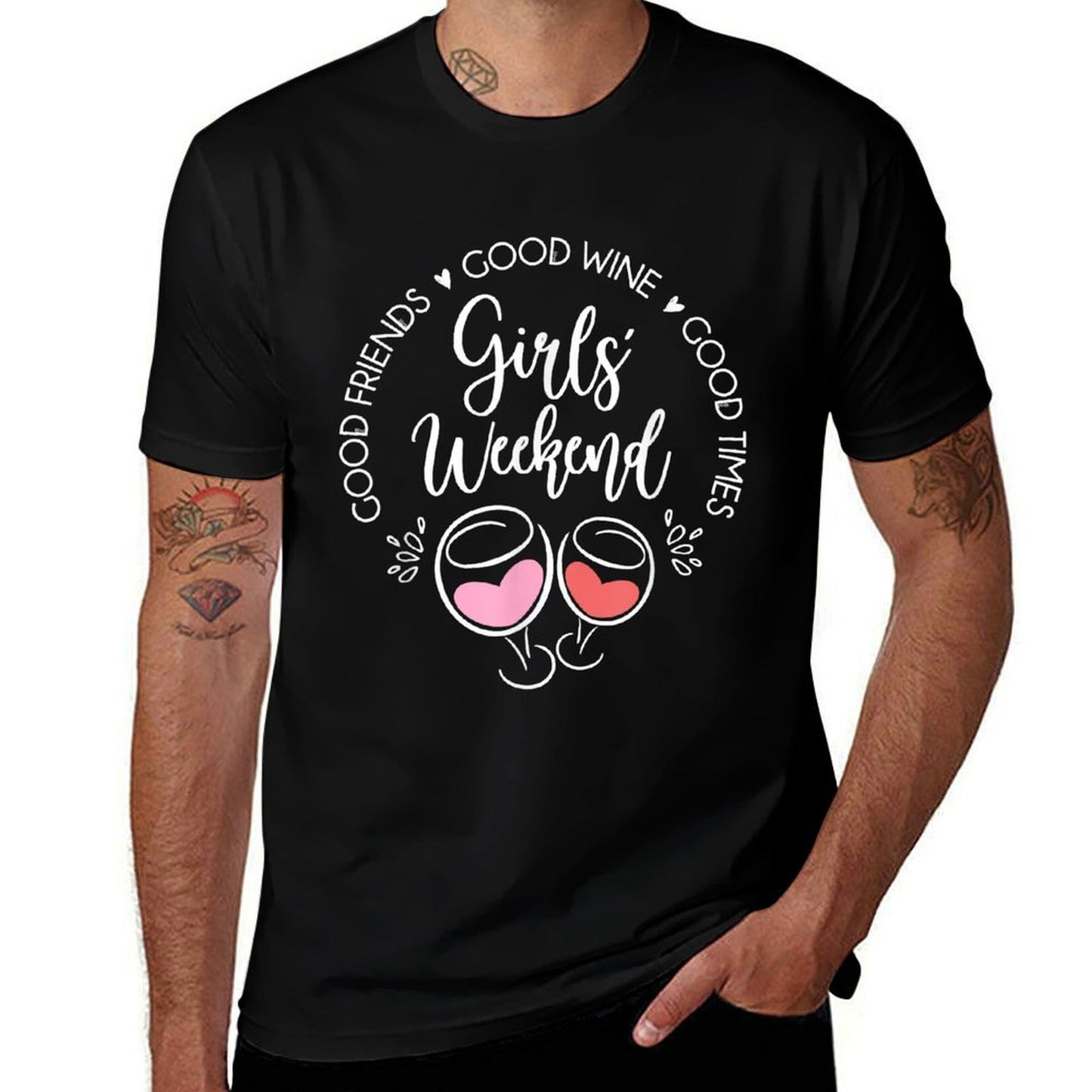 Girls Weekend Trip Vacation Matching Good Friends Wine Time Quick-drying T-Shirt