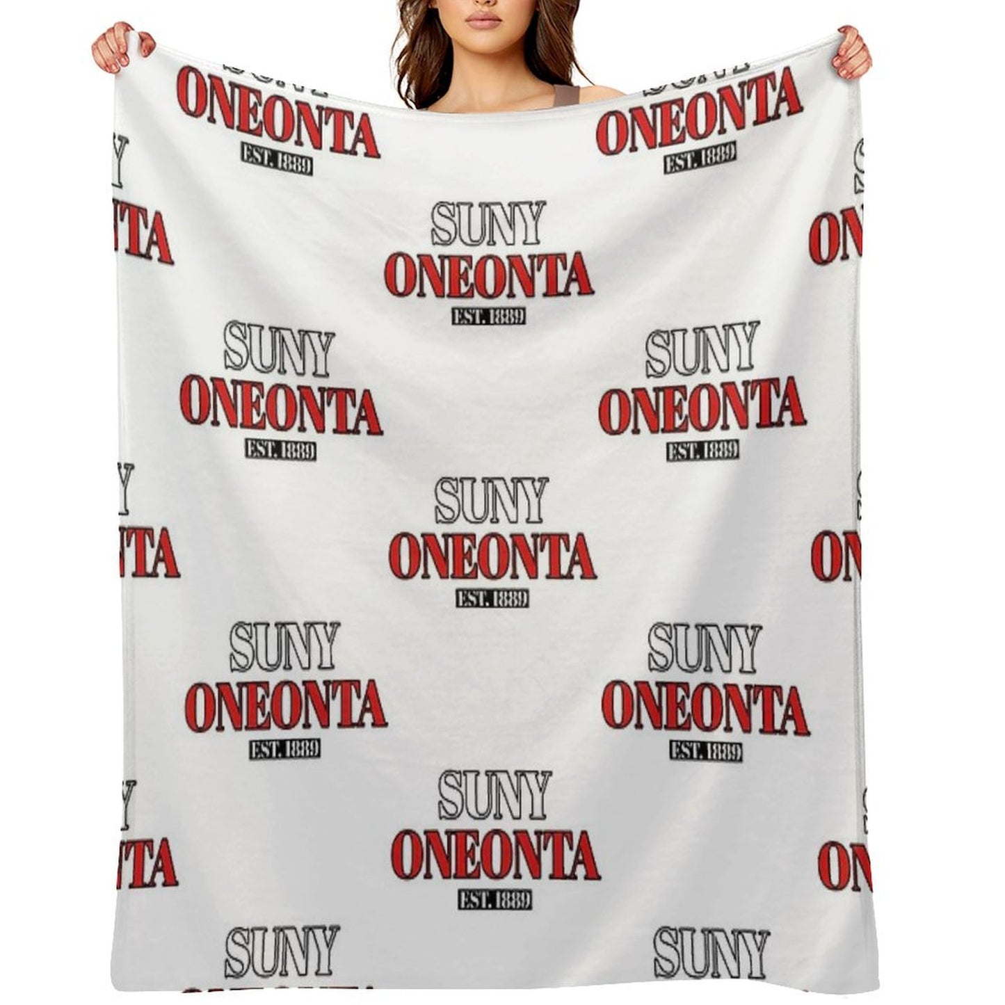 SUNY Oneonta Straightforward Velvety-soft Throw Blanket