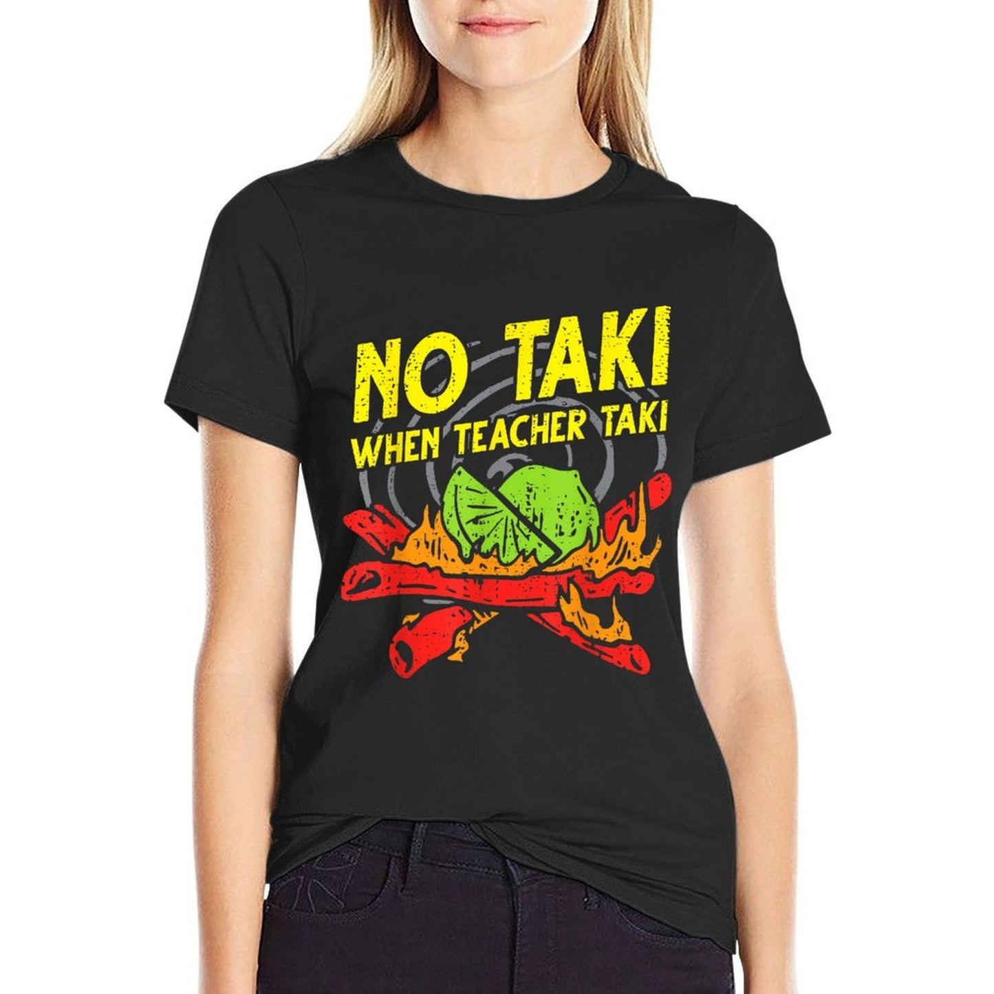 No Taki When Teacher Taki Funny Education Classroom Teacher for Men Women Girls Kids  Lightweight T-Shirt