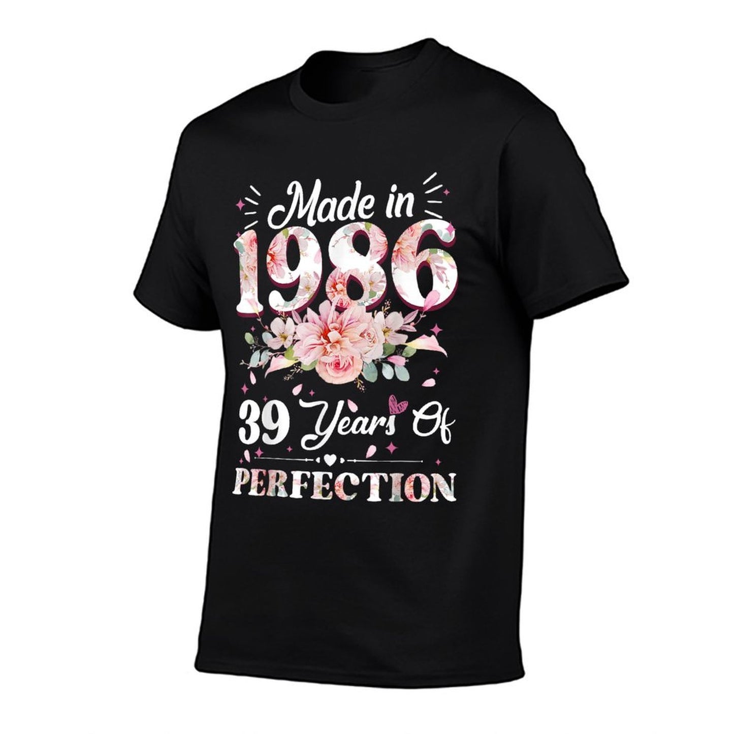 39 Year Old Made In 1986 Floral 39th Birthday Gifts Women Trendy Pattern T-Shirt