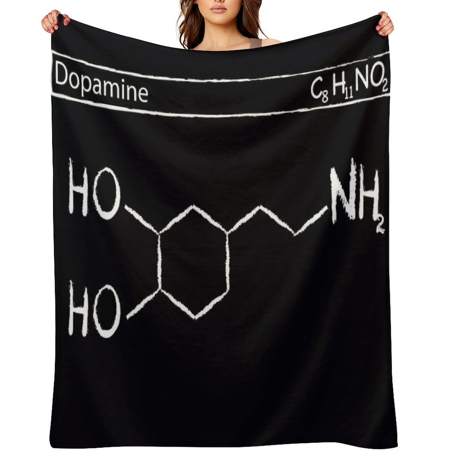 Dopamine Molecule T-Shirt Essentials- Chemistry Gift Wrinkle-free Throw Blanket
