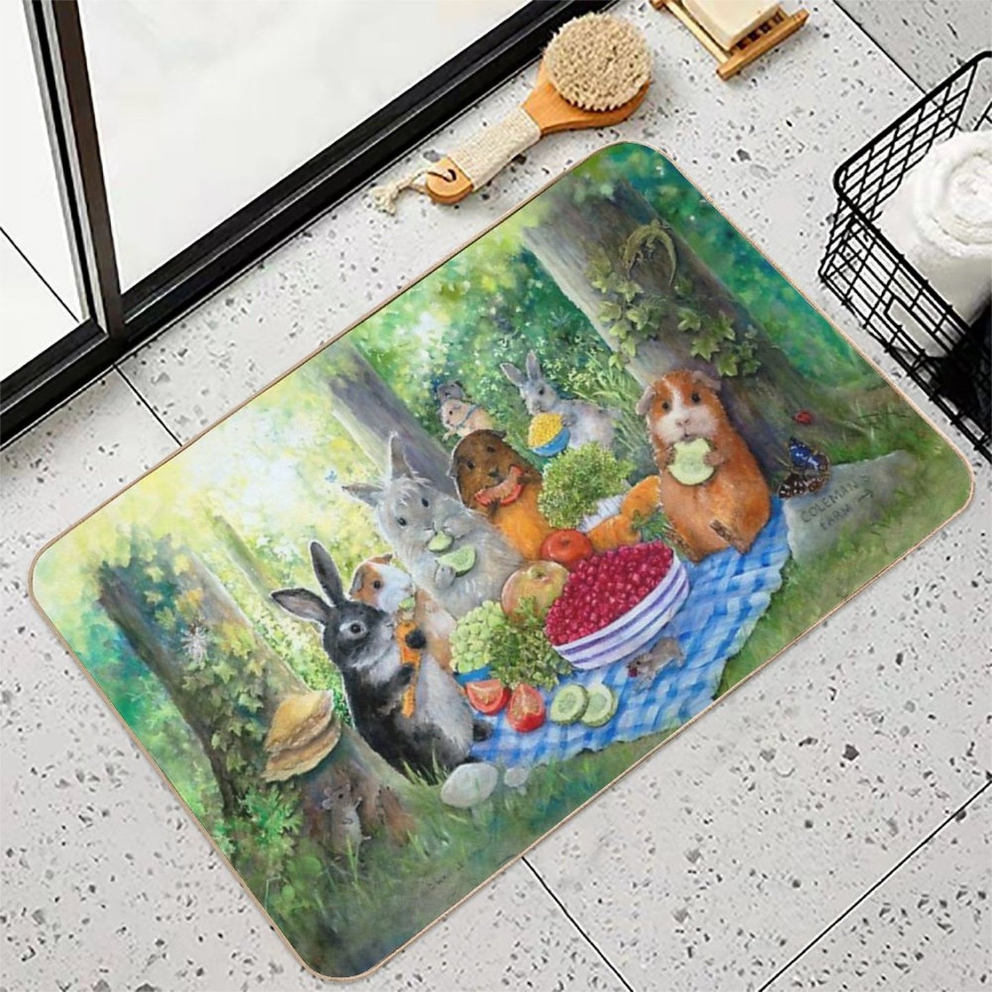 Picnic at Coleman's Farm Dirt-Trapping Bath Mat