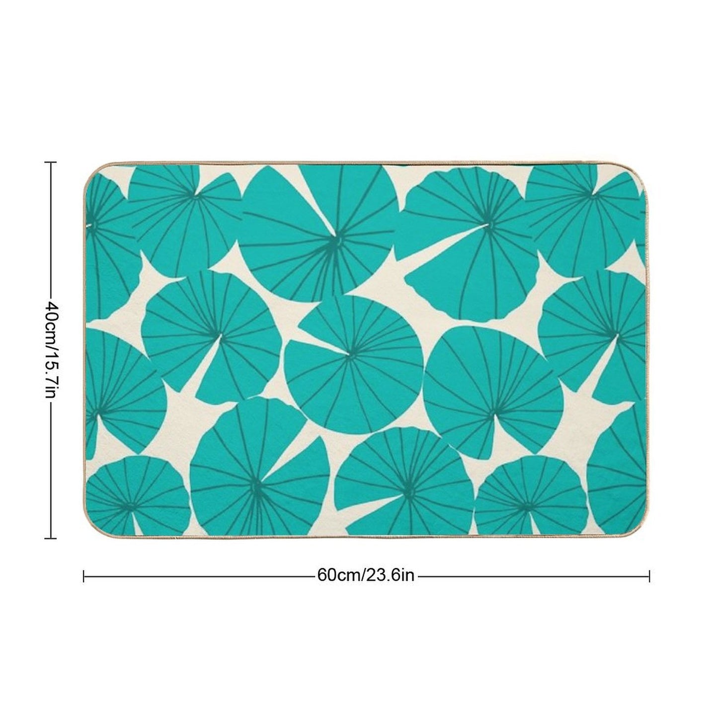 Lilypads Pond Waterlily Leaves in Teal Odorless Bath Mat