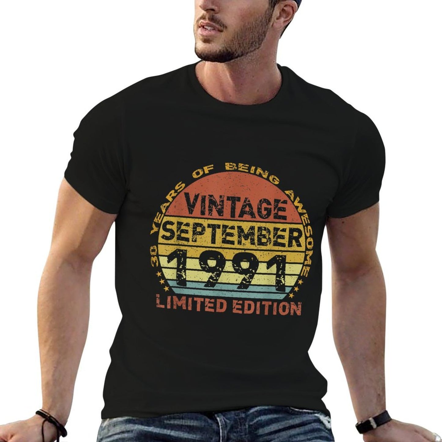 30 Years Old Vintage September 1991 Distressed 30th Birthday Classic T-Shirt
