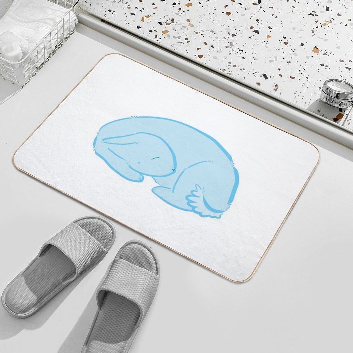 Sleeping Bunny Fade-Resistant Bath Mat