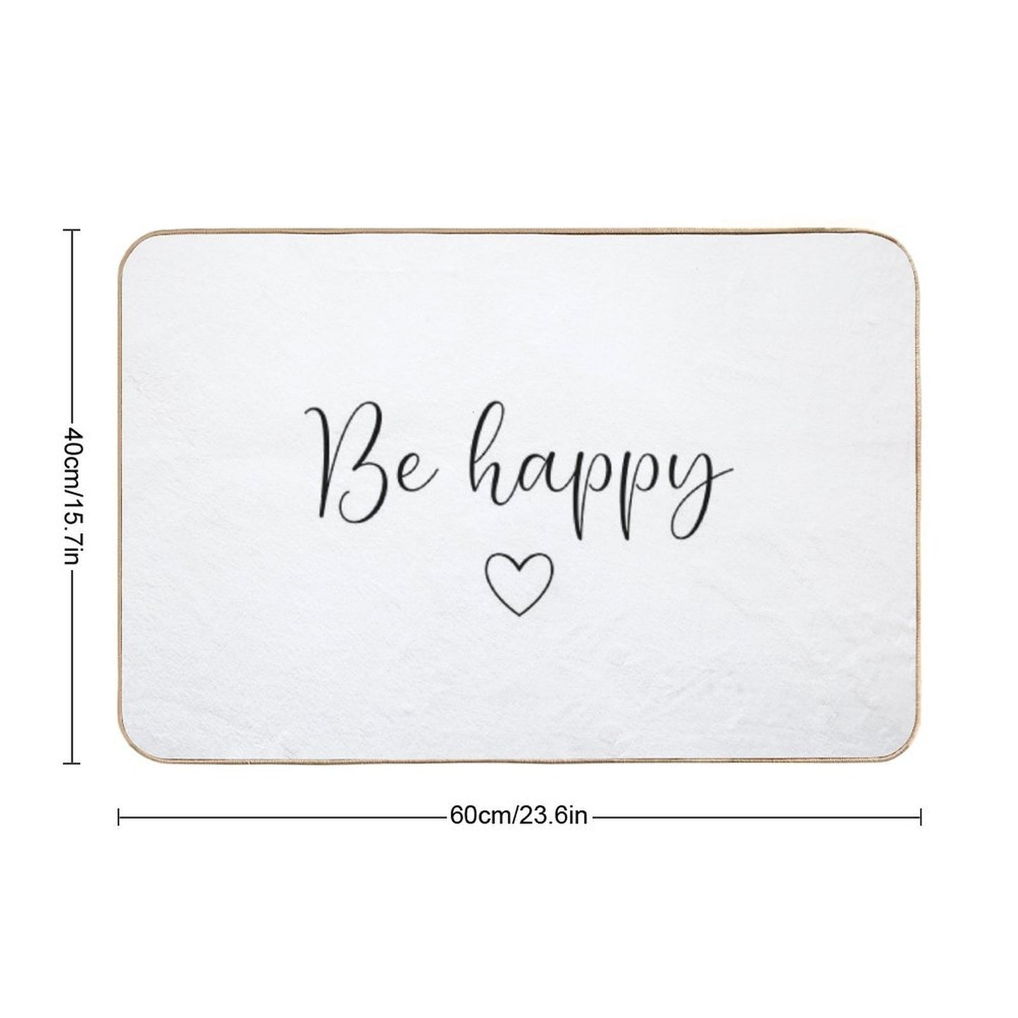 Be Happy - Artwork Fade-Resistant Bath Mat