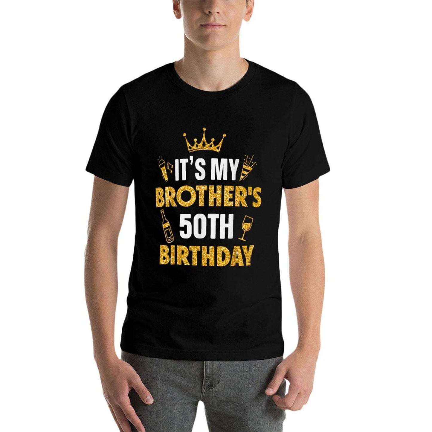 Brother It's My Brother's 50th Birthday 1975 50 Years Old Wrinkle-resistant T-Shirt