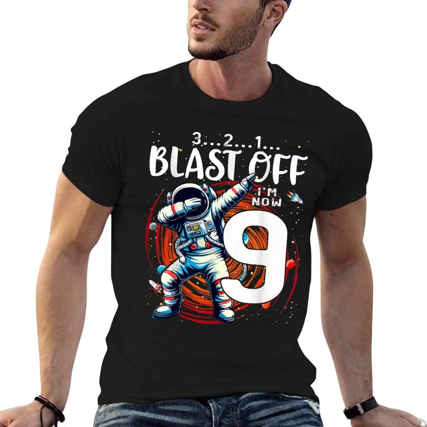 9 Birthday Boy Astronaut Astronomy 9th Year Old Birtday Moisture-wicking T-Shirt