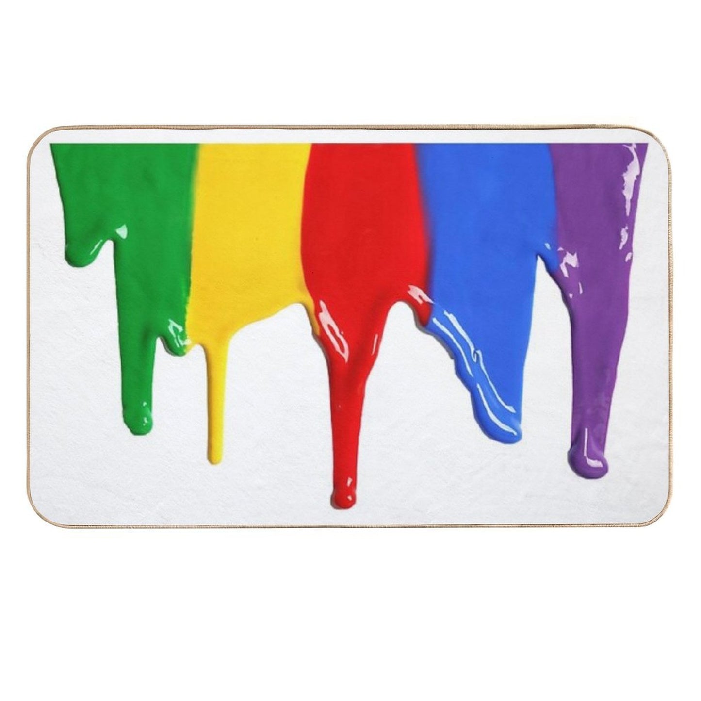 Dripping Rainbow Paint Easy Maintenance Bath Mat