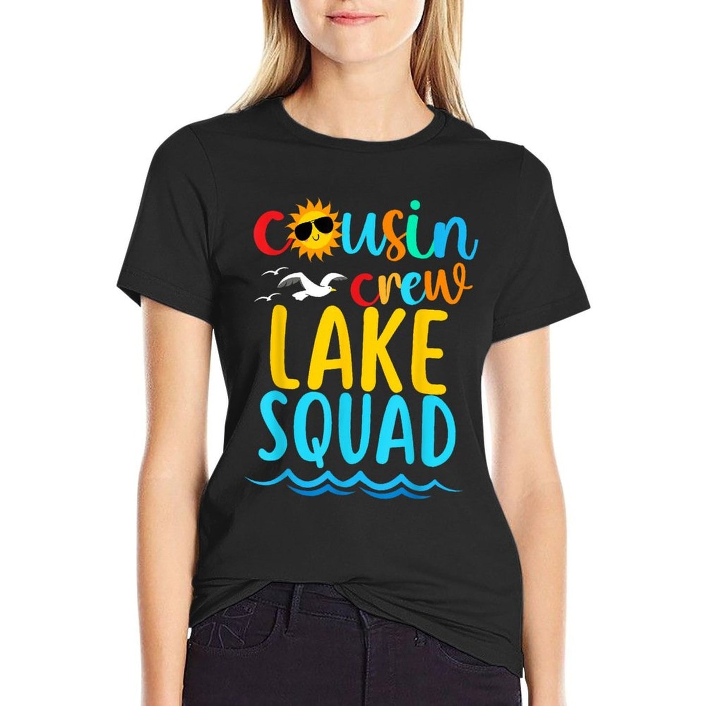 Cousin Crew Lake Squad 2024 Summer Vacation Family Matching Heathered Texture T-Shirt