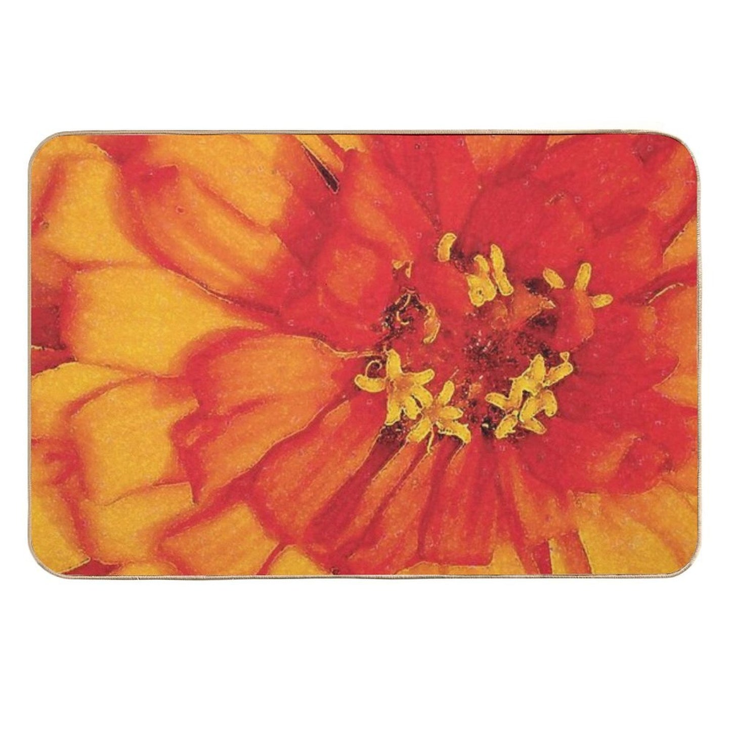 Orange Blossom Water Color Pet-Safe Bath Mat
