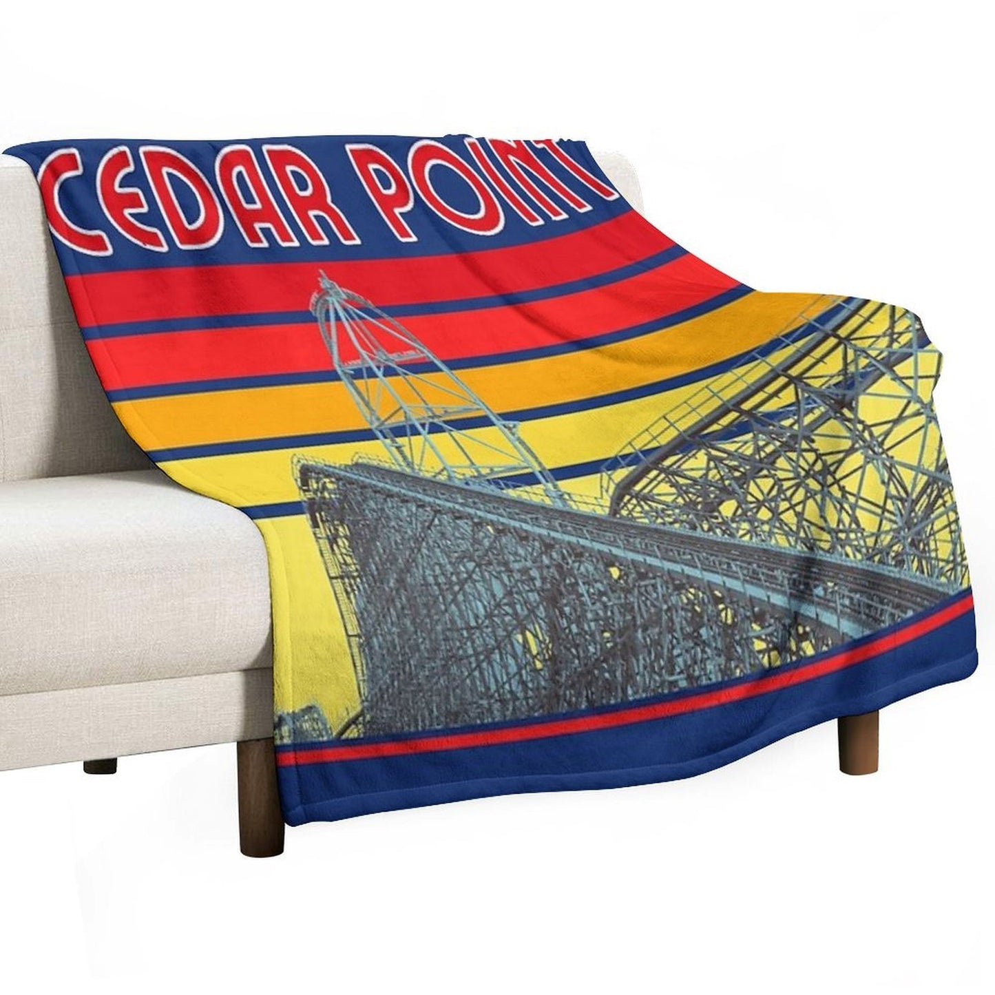 Vintage Cedar Point Easy Care Throw Blanket