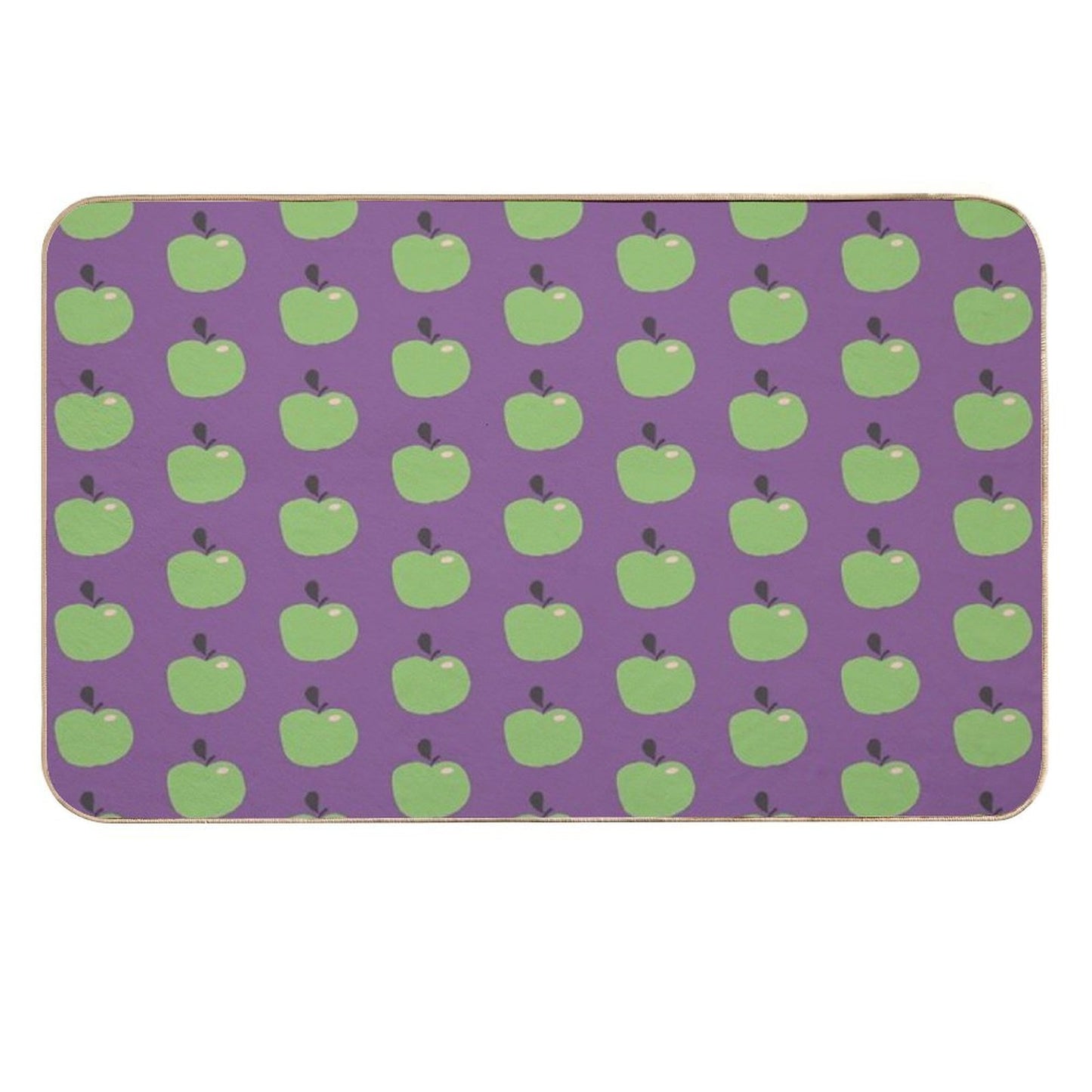 Green Apples Edible Garden Abstract Fruit Pattern Anti-Trip Bath Mat
