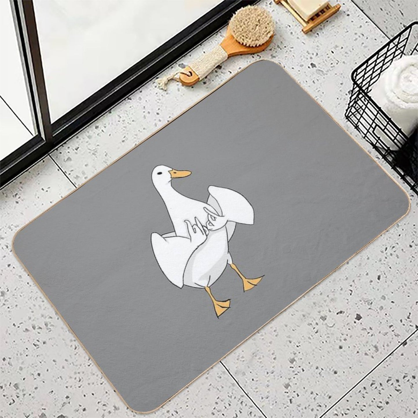 Gang Sign Duck Easy Maintenance Bath Mat