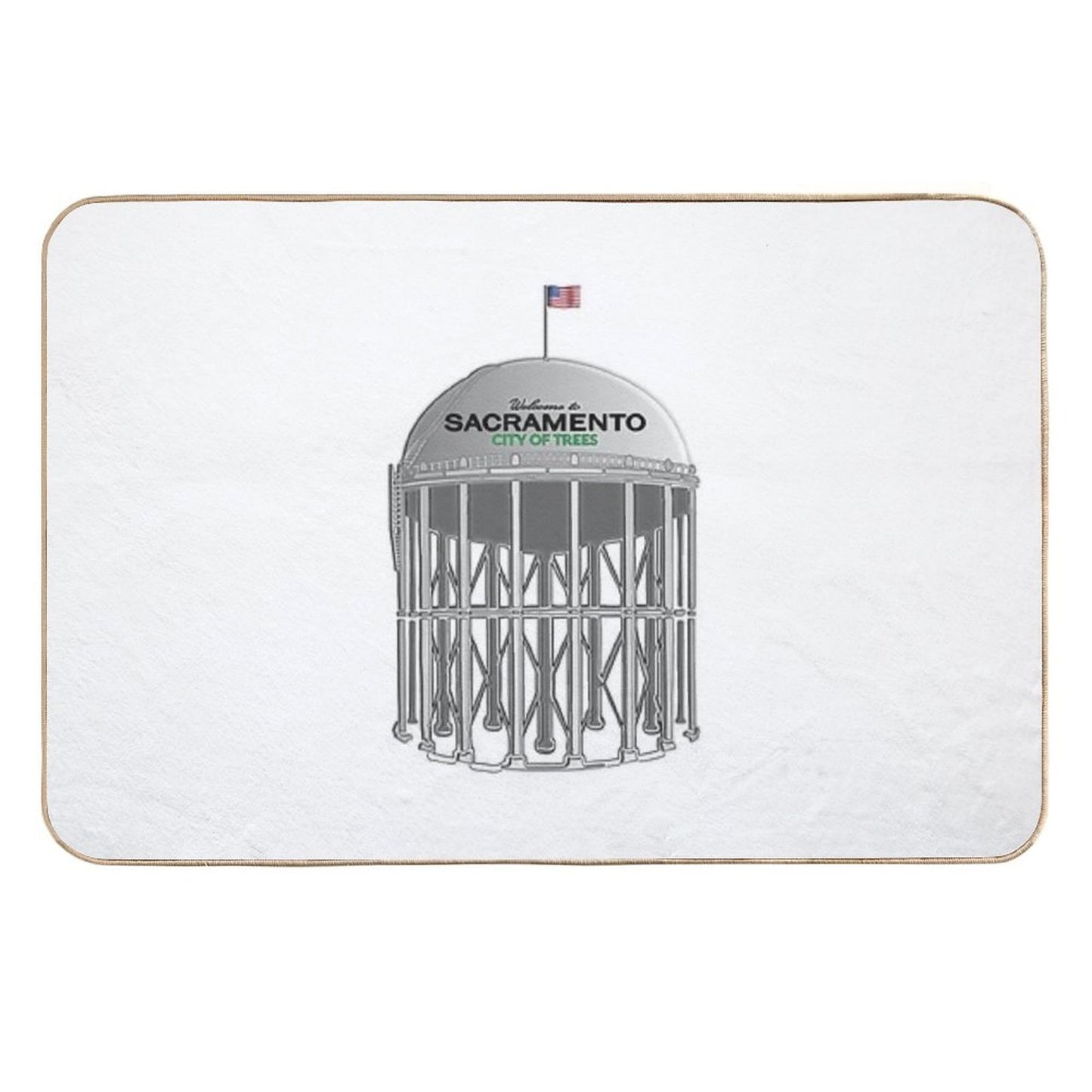 Sacramento City of Trees Tower Picaflor Clothing Long-Lasting Bath Mat