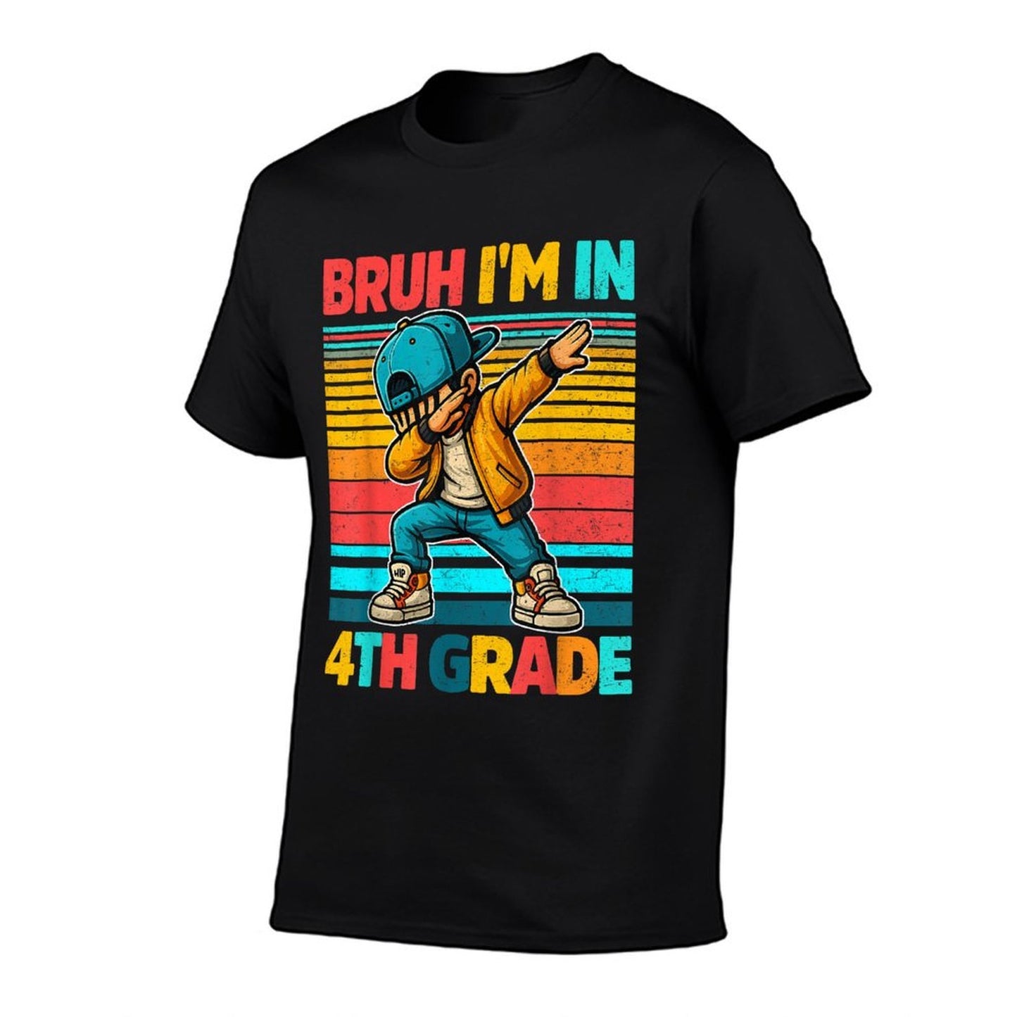 Vintage Bruh Im In 4th Grade First Day School Dabbing Boys Breathable T-Shirt