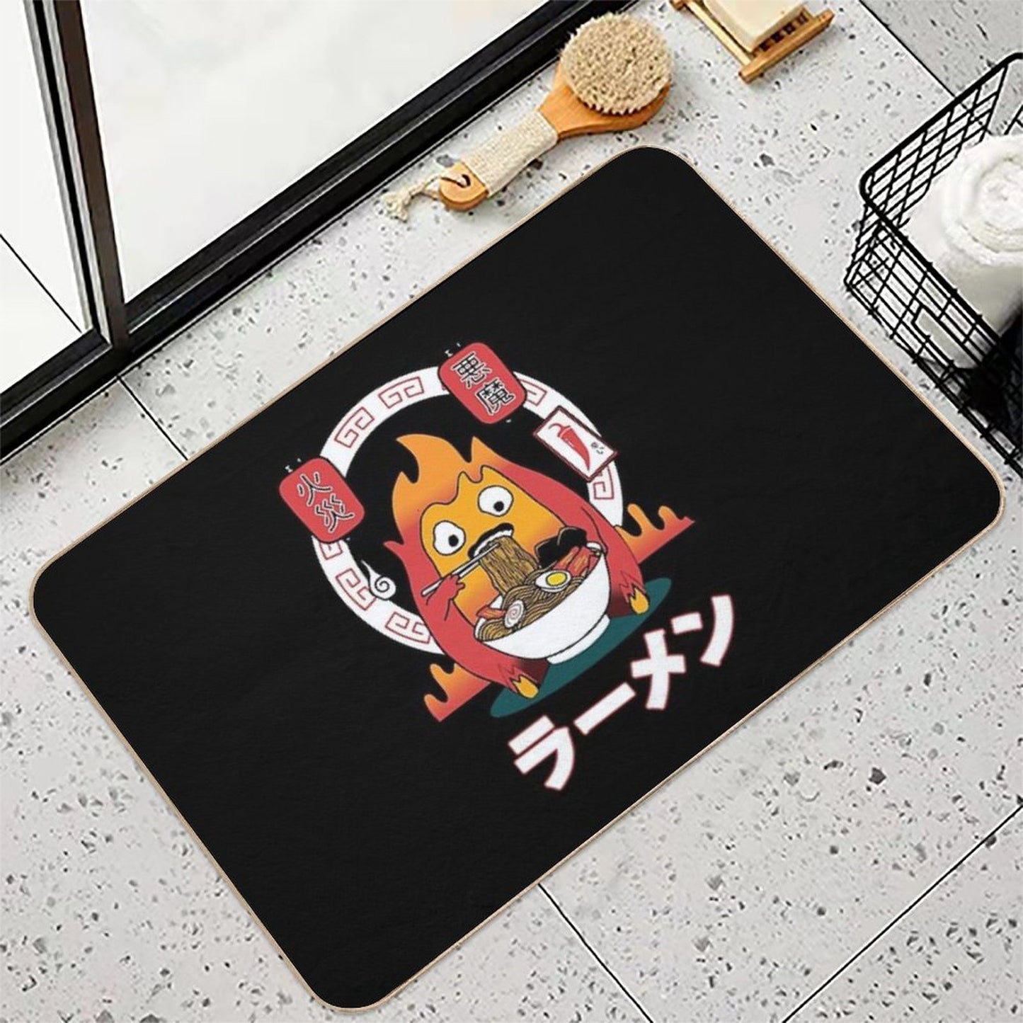Spicy Calcifer Studio Ghibli  Non-Slip Bath Mat