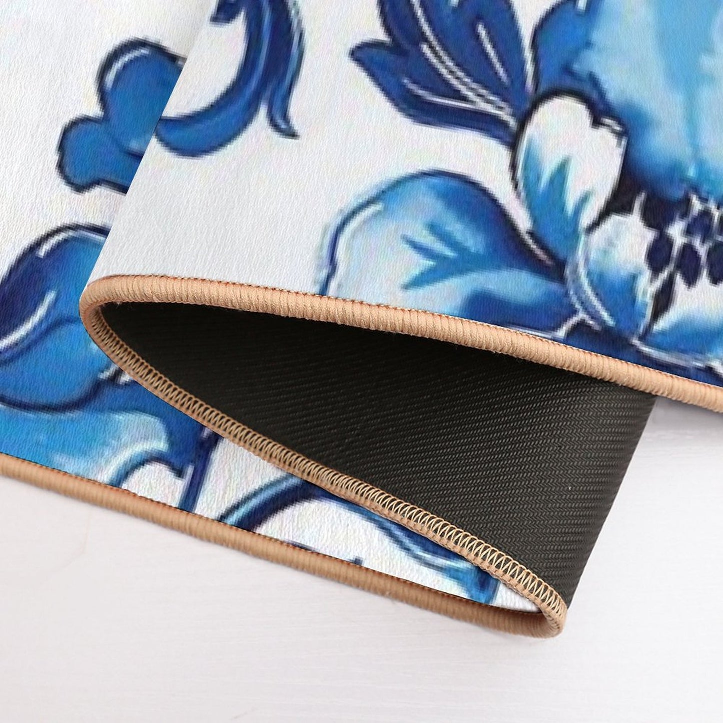 Blue Pattern Stain-Proof Bath Mat