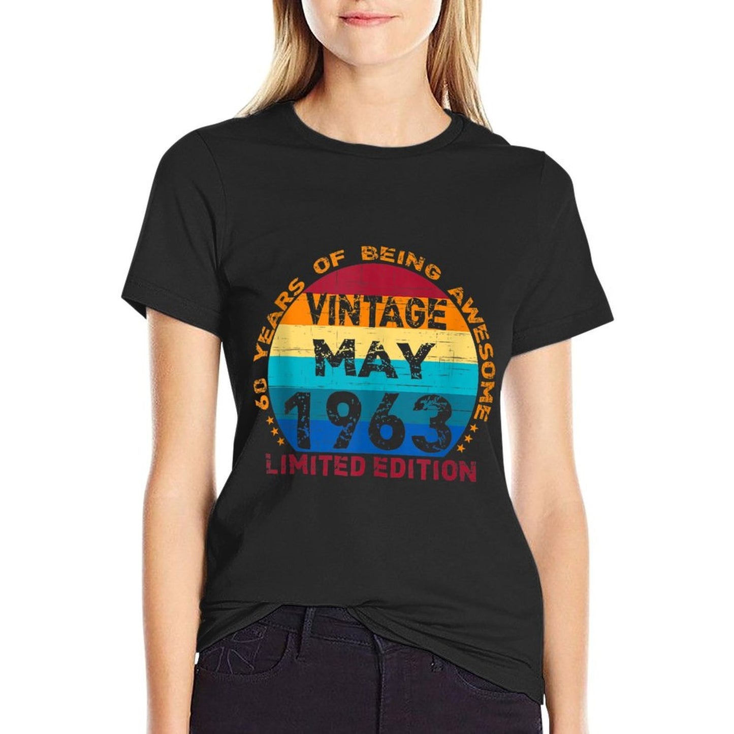 60 Years Old Vintage May 1963 Distressed 60th Birthday Quick-drying T-Shirt