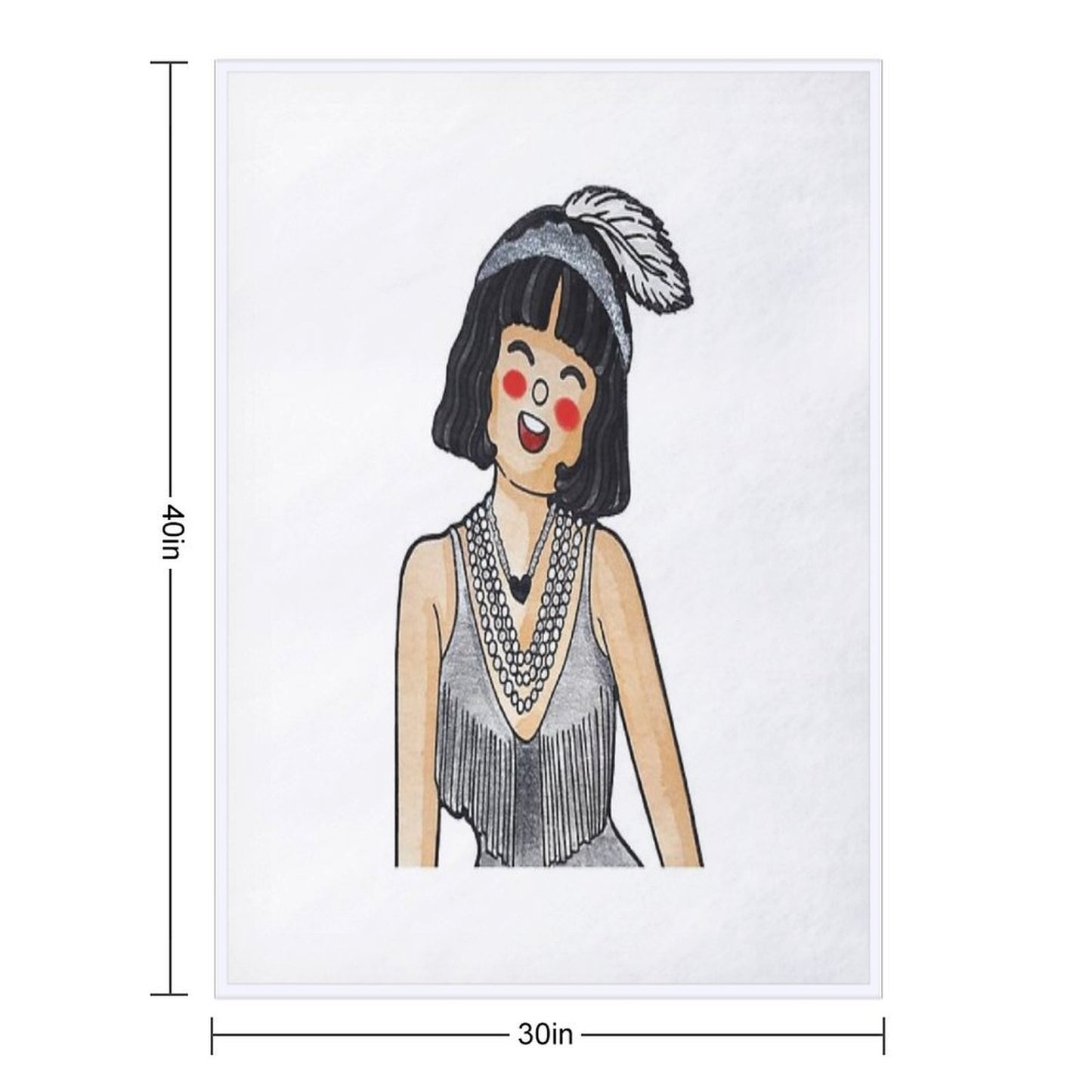 Showgirl – Cartoon Watercolor Art Easy Care Throw Blanket