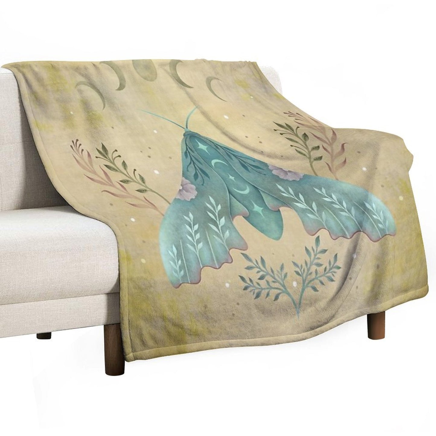 Luna And Moth - Oriental Vintage Anti-pilling Throw Blanket