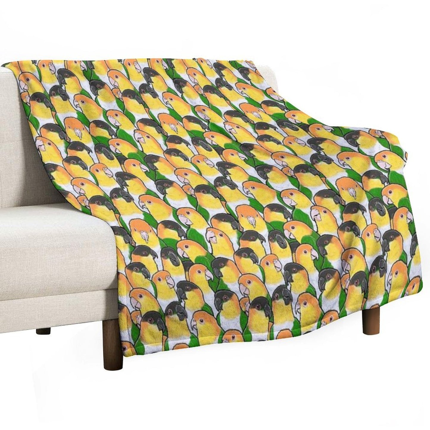 Caique Parrots Wrinkle-free Throw Blanket