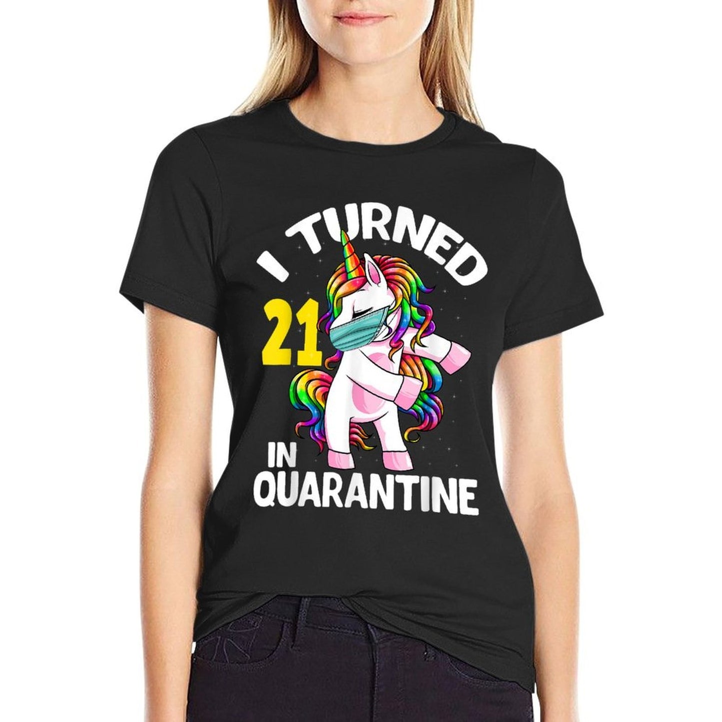 I Turned 21 In Quarantine Flossing Unicorn 21st Birthday Breathable T-Shirt