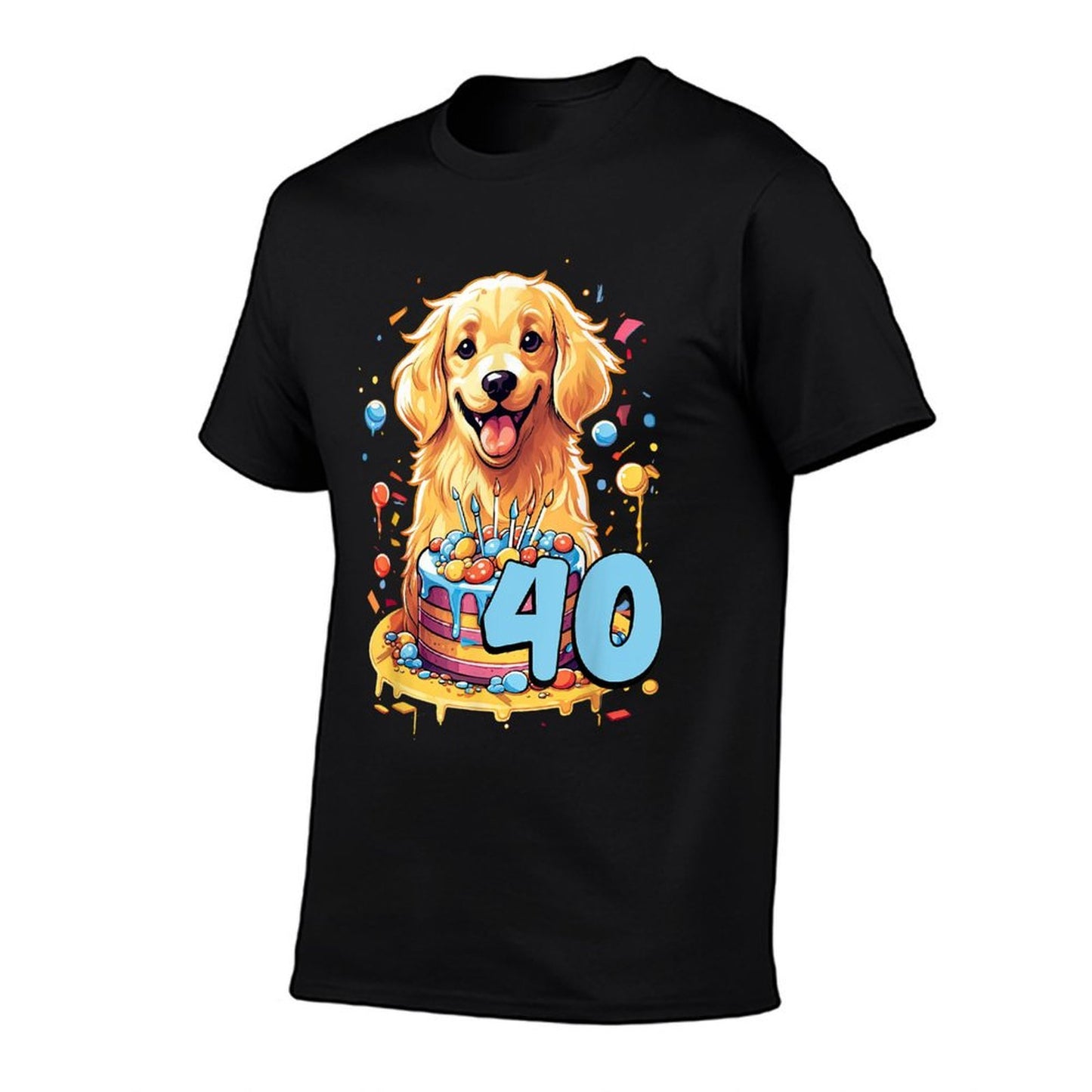 Golden Retriever Dog 40th Birthday Themed Party 40 Relaxed-fit T-Shirt