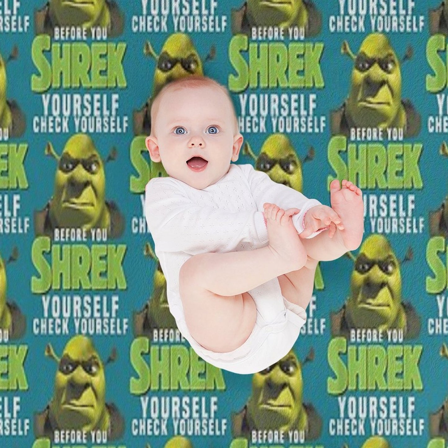 Sexy Shrek Shrek Meme Face Shrek Wazowski Lightweight Throw Blanket
