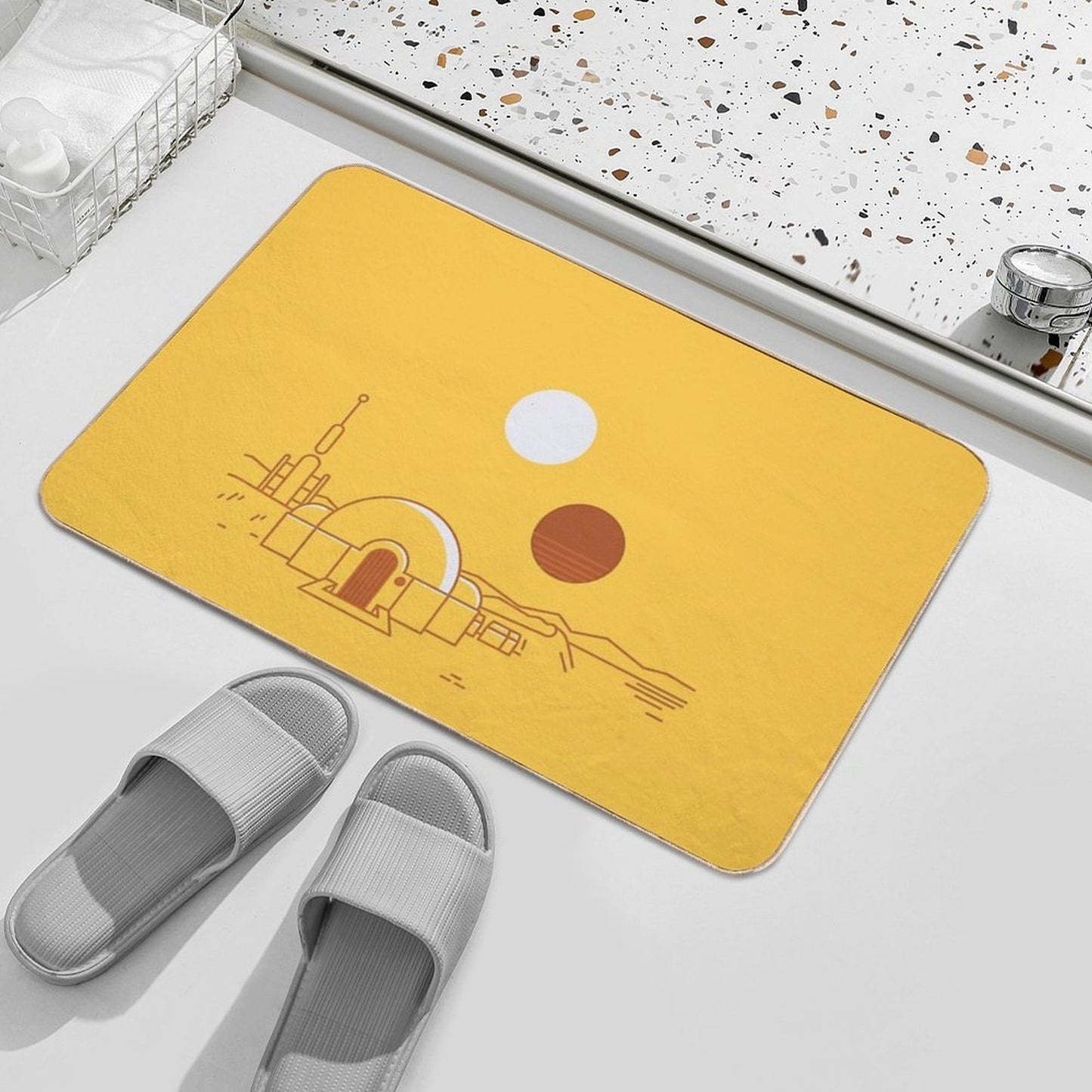 Tatooine Vintage Travel Repositionable Bath Mat