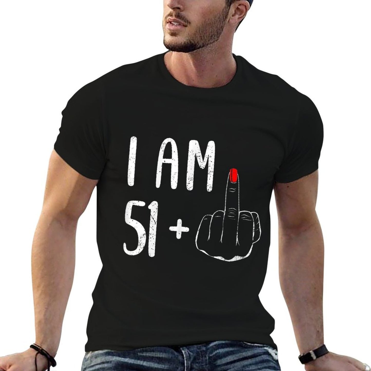Womens I Am 51 Plus 1 Middle Finger For A 52nd Birthday Trendy Pattern T-Shirt