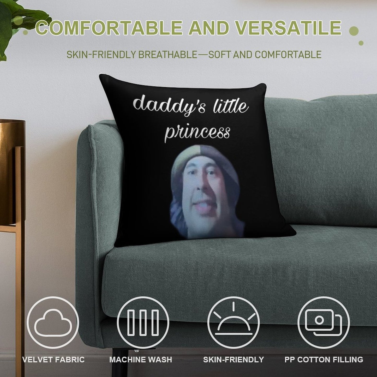 I Love Vic Fuentes 3 Soft Hidden Zipper Throw Pillow