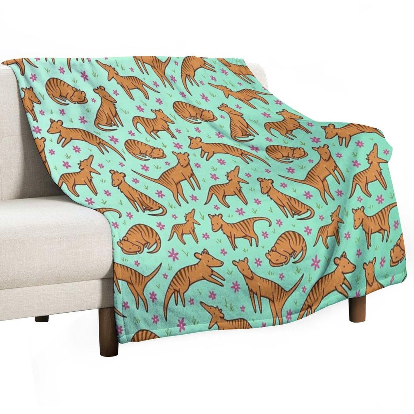 Thylacine Pattern Multi-functional Throw Blanket