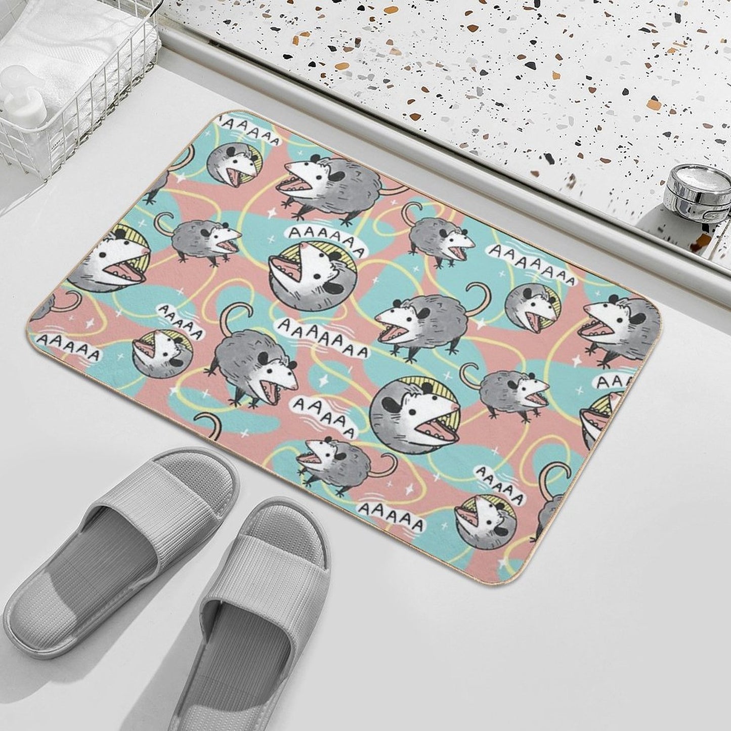 Opossum Screm Durable Bath Mat