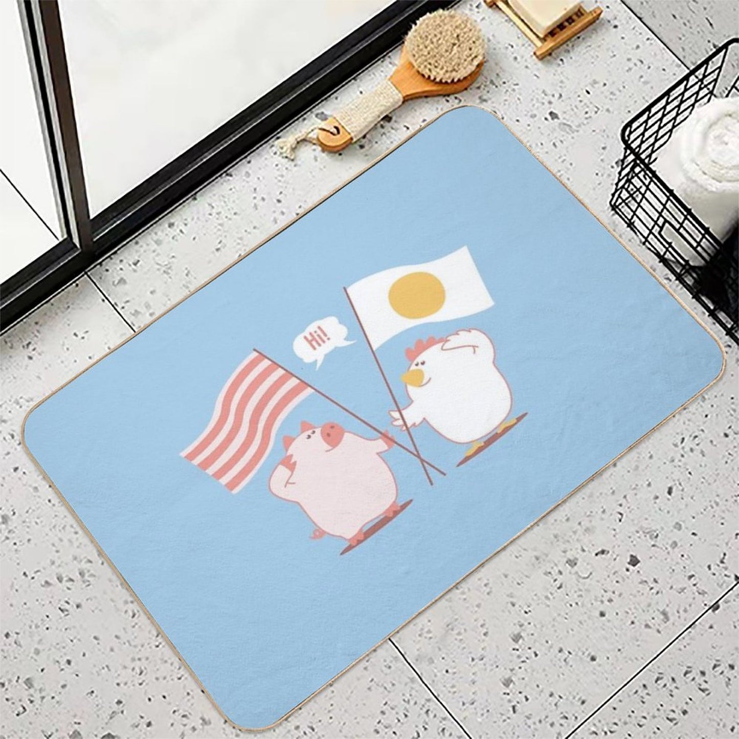 Breakfast Repositionable Bath Mat