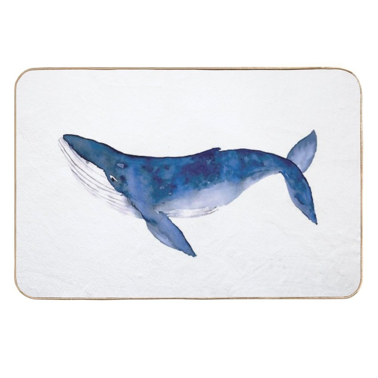 Humpback Whale in Watercolor Absorbent Bath Mat