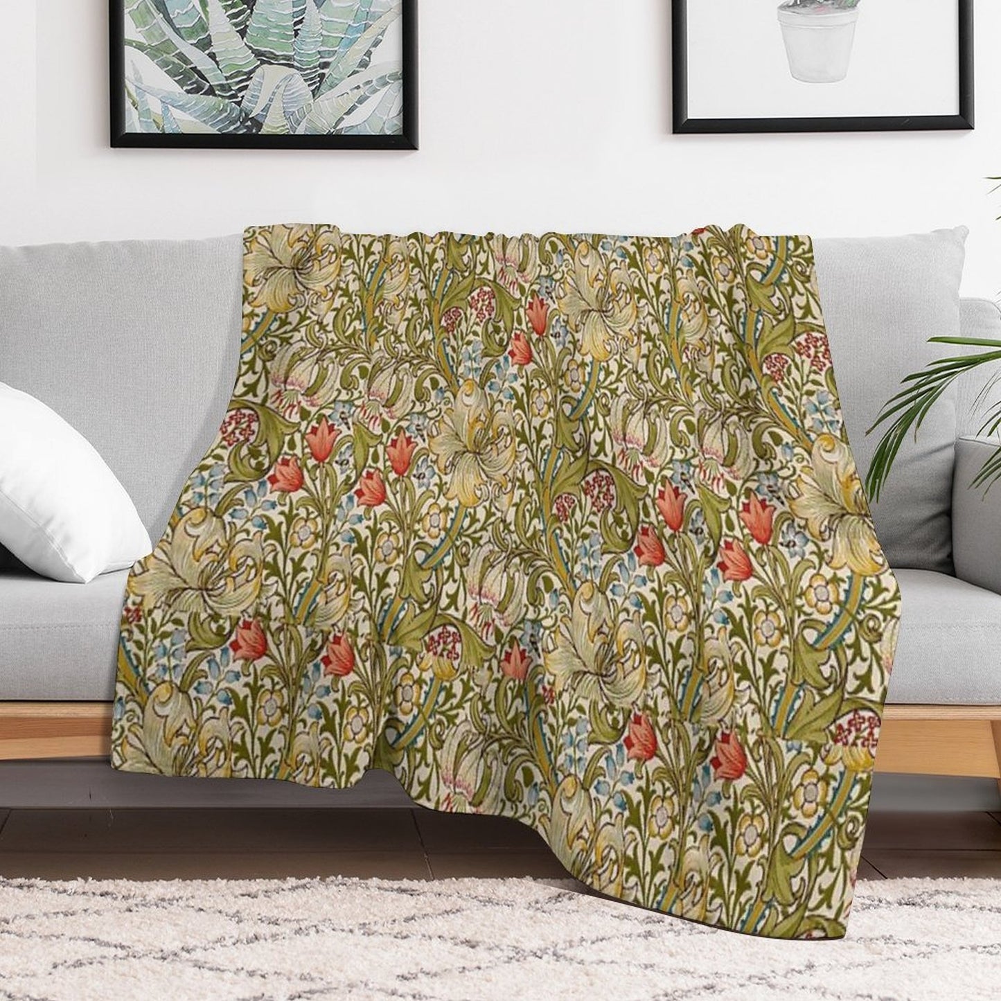 Golden Lilies All-season Throw Blanket