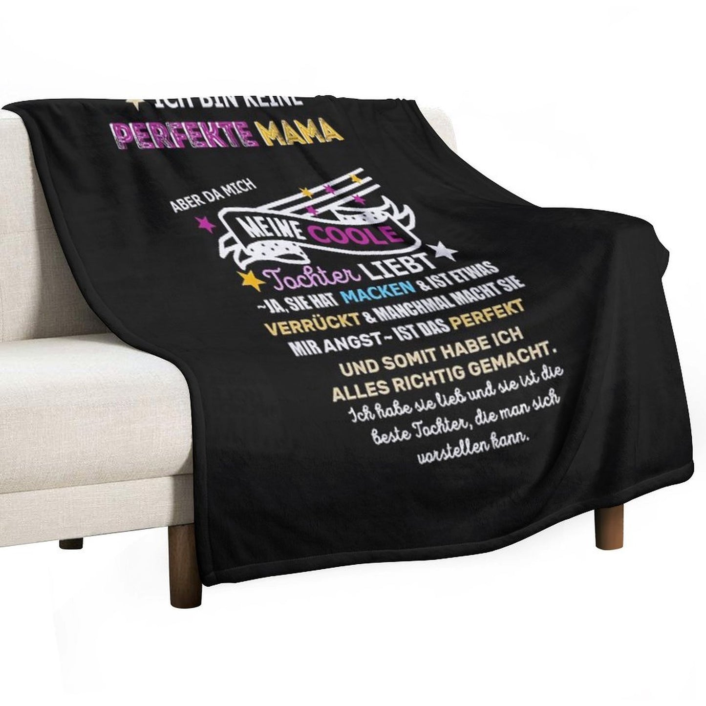 Not A Perfect Mom Daughter Saying Travel-friendly Throw Blanket