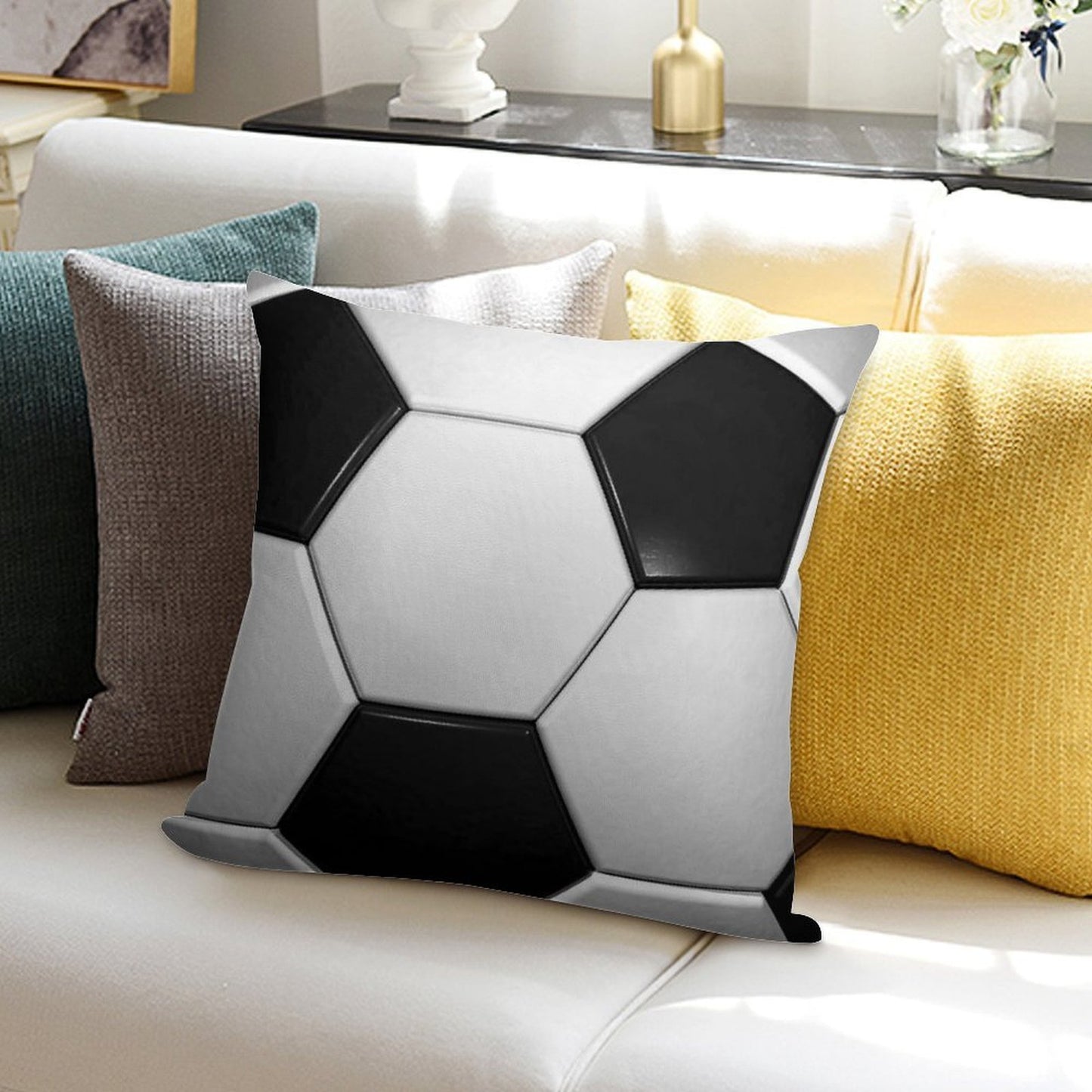 Soccer Cover, Case, Handy, Tablet, IPad, Sports, Team, Gift Soft Fade-Resistant Throw Pillow