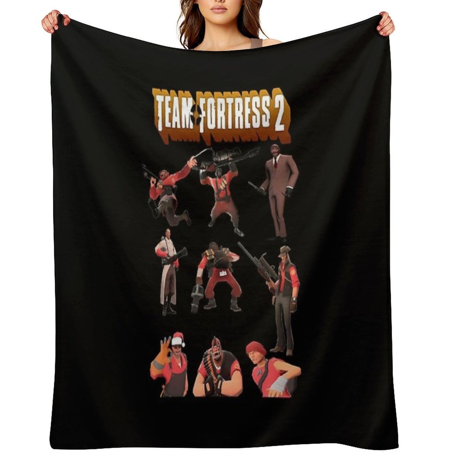 Team Fortress 2 - All Characters Classes With Tf2 Logo Sustainable Throw Blanket
