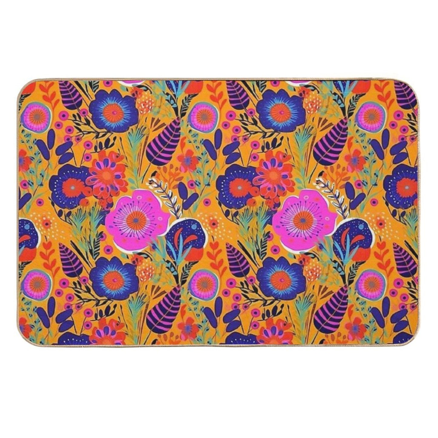 Botanically Bold - 70's Retro Easy To Clean Bath Mat
