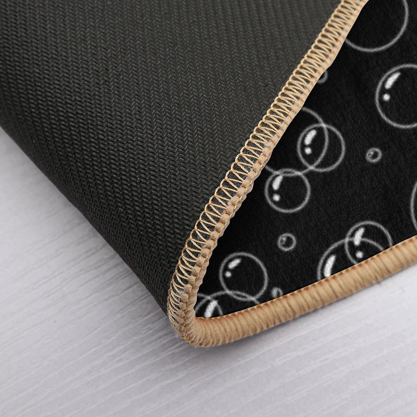 Black And White Bubble Pattern Easy To Clean Bath Mat
