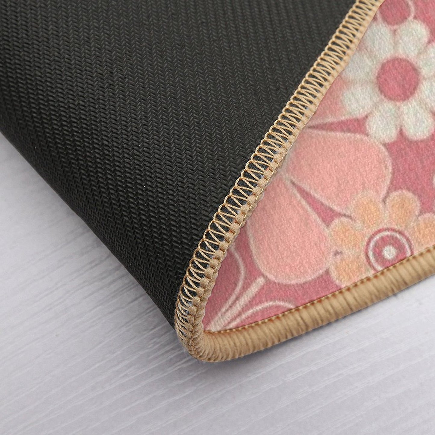 Retro Garden Flower Cuff Mauve Peach Vintage Contemporary Aesthetic Floral Pattern Rapid-Drying Bath Mat