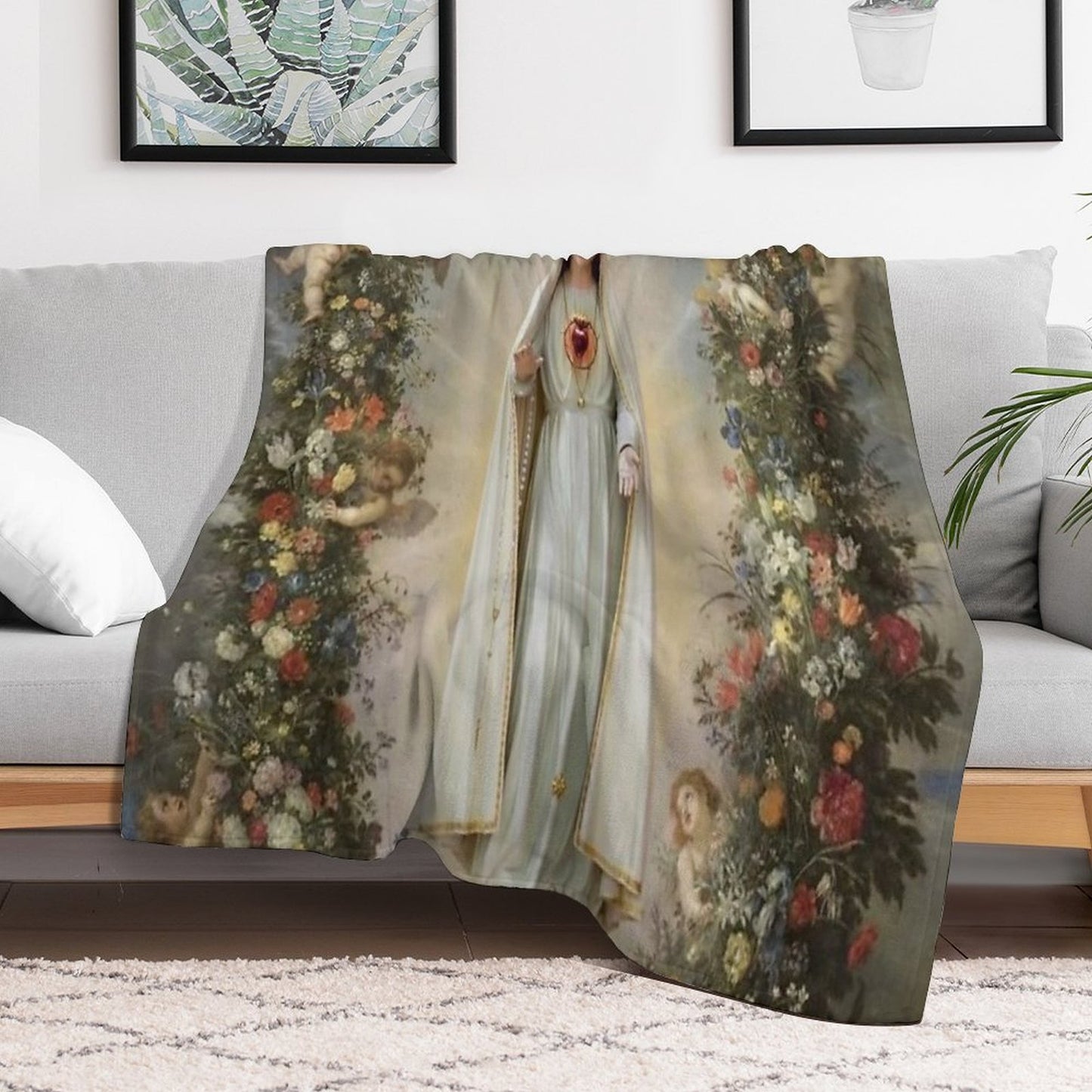 Virgin Mary Immaculate Heart of Mary Mother of God Our Lady Quick-dry Throw Blanket