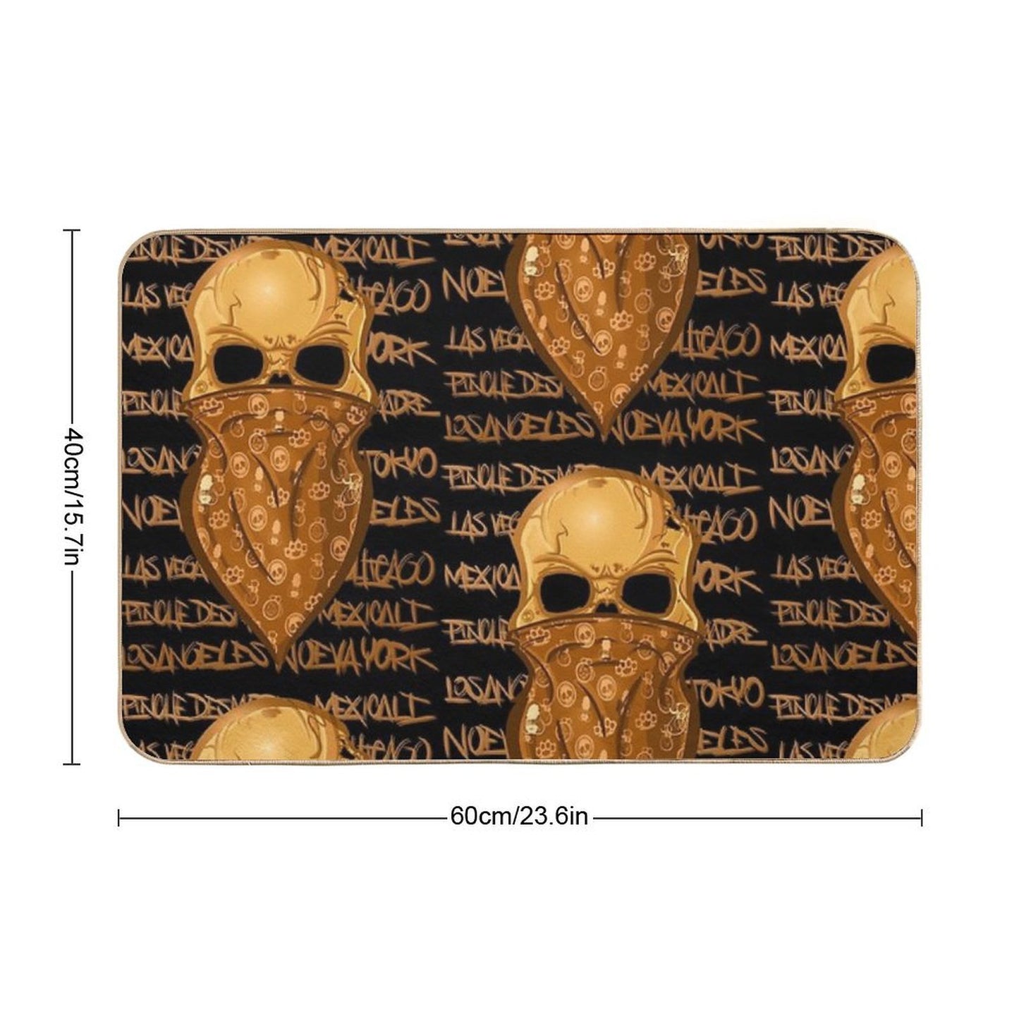 Urban Skull Pet-Safe Bath Mat