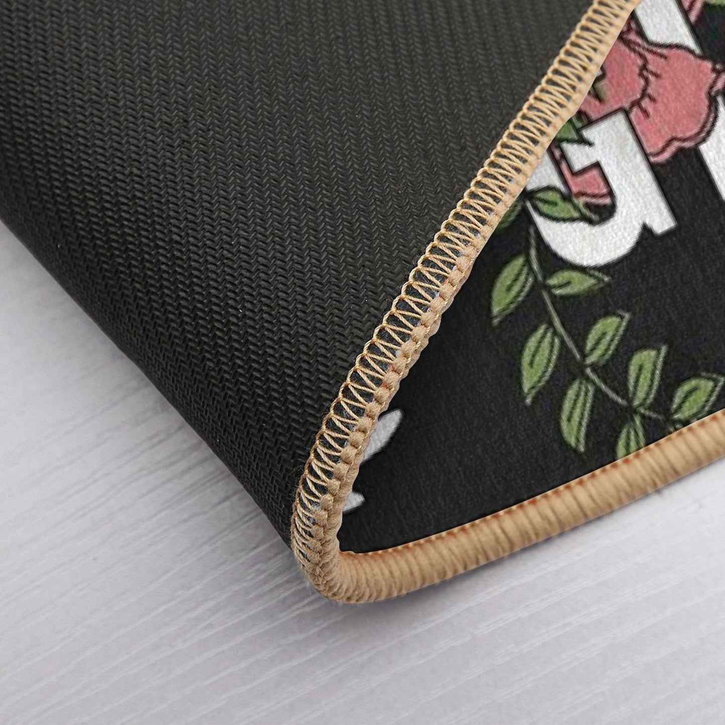 You Go Girl with Florals Slip-Resistant Bath Mat
