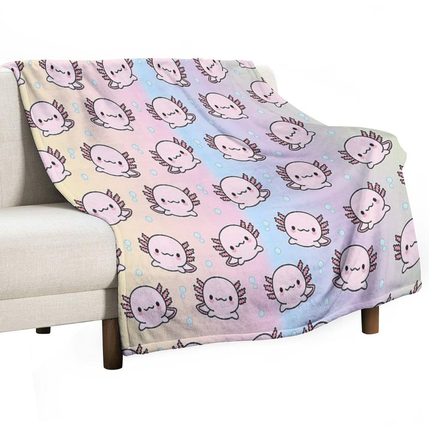 Cute Axolotl Premium Throw Blanket